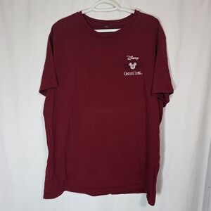 Disney Cruise Line Tee XL Maroon Distressed Mickey Logo Nautical Souvenir...